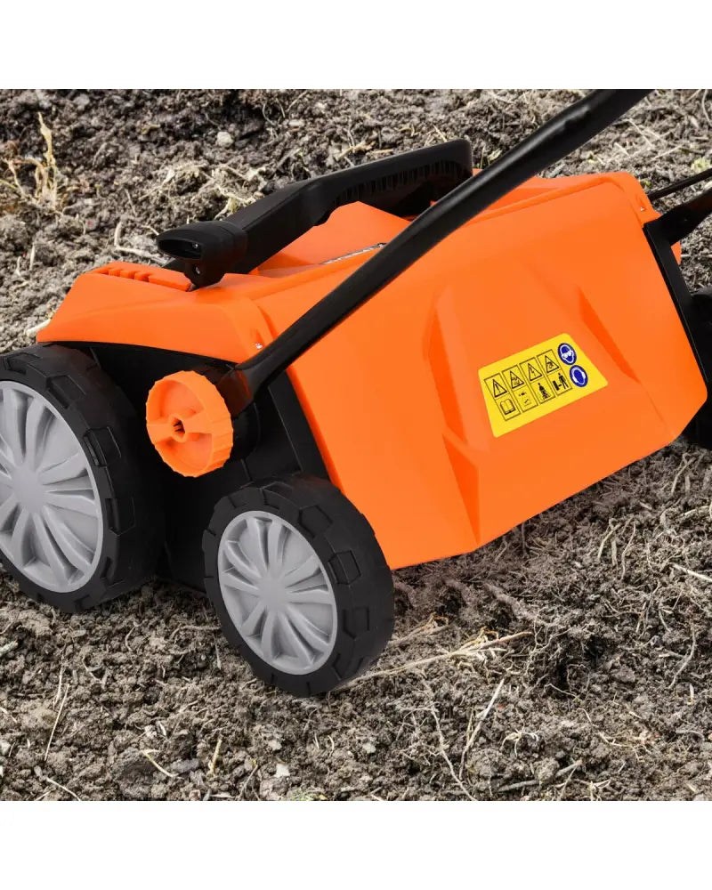 15 Inch 13 Amp Electric Scarifier with Collection Bag and Removable Blades-Orange - Orange - Lawn Care Tools