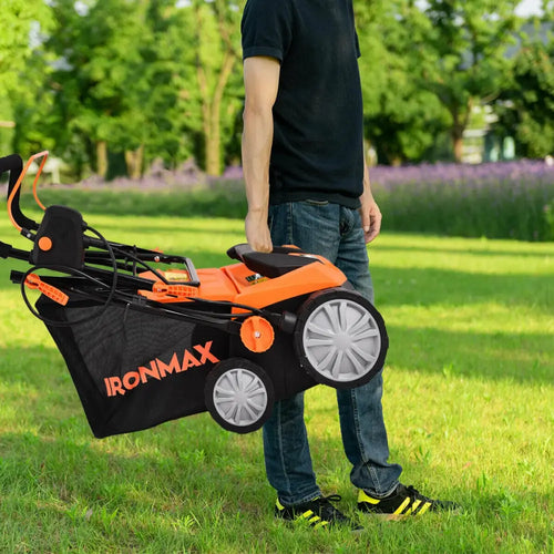 15 Inch 13 Amp Electric Scarifier with Collection Bag and Removable Blades-Orange - Orange - Lawn Care Tools