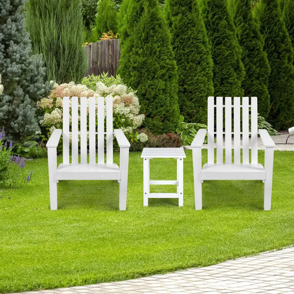 15 Inch Patio Square Wooden Slat End Side Coffee Table for Garden-White - White - Patio Coffee Tables