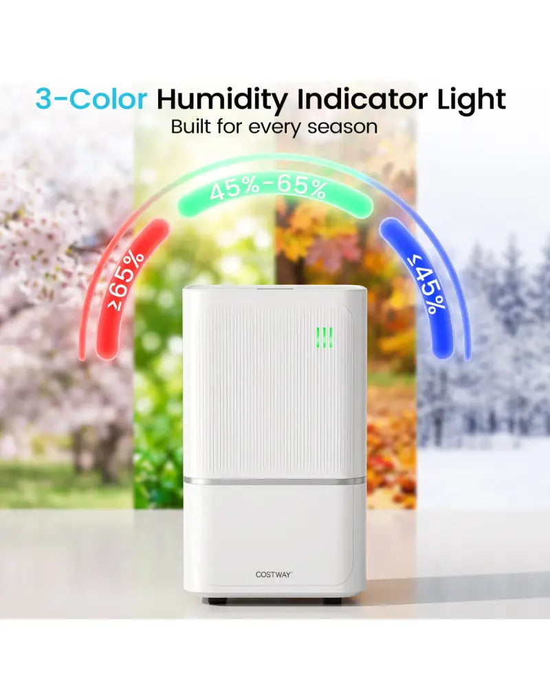 15 L Dehumidifier for Home with Drain Hose & Intelligent Control 2500 Sq.Ft-White - White - Dehumidifiers