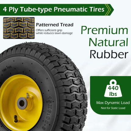 15 x 6.00-6 Tube-type Tires & Wheels 2 Pack 4 PR Tires-Yellow - Yellow - Garden Tools