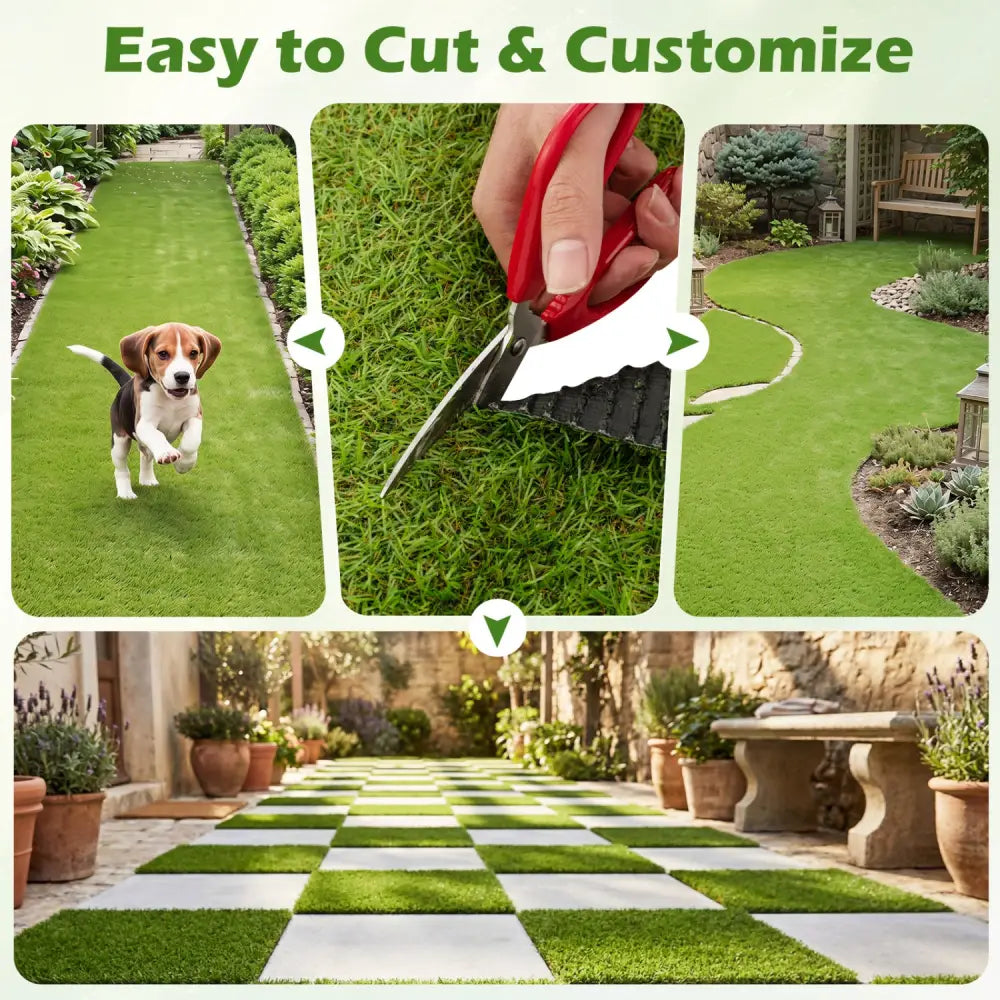 15 x 7 Feet Artificial Turf Rug with Low 0.75 inch Pile Height - Outdoor Decor
