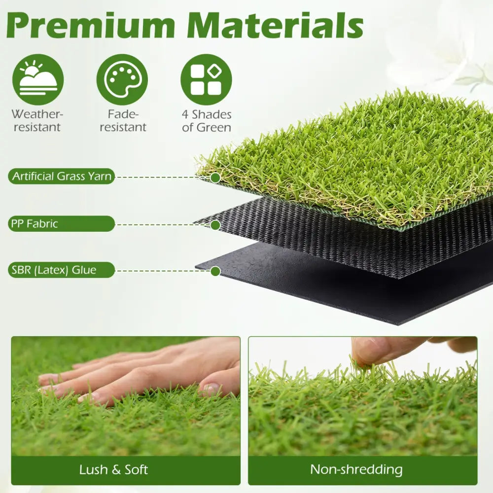 15 x 7 Feet Artificial Turf Rug with Low 0.75 inch Pile Height - Outdoor Decor