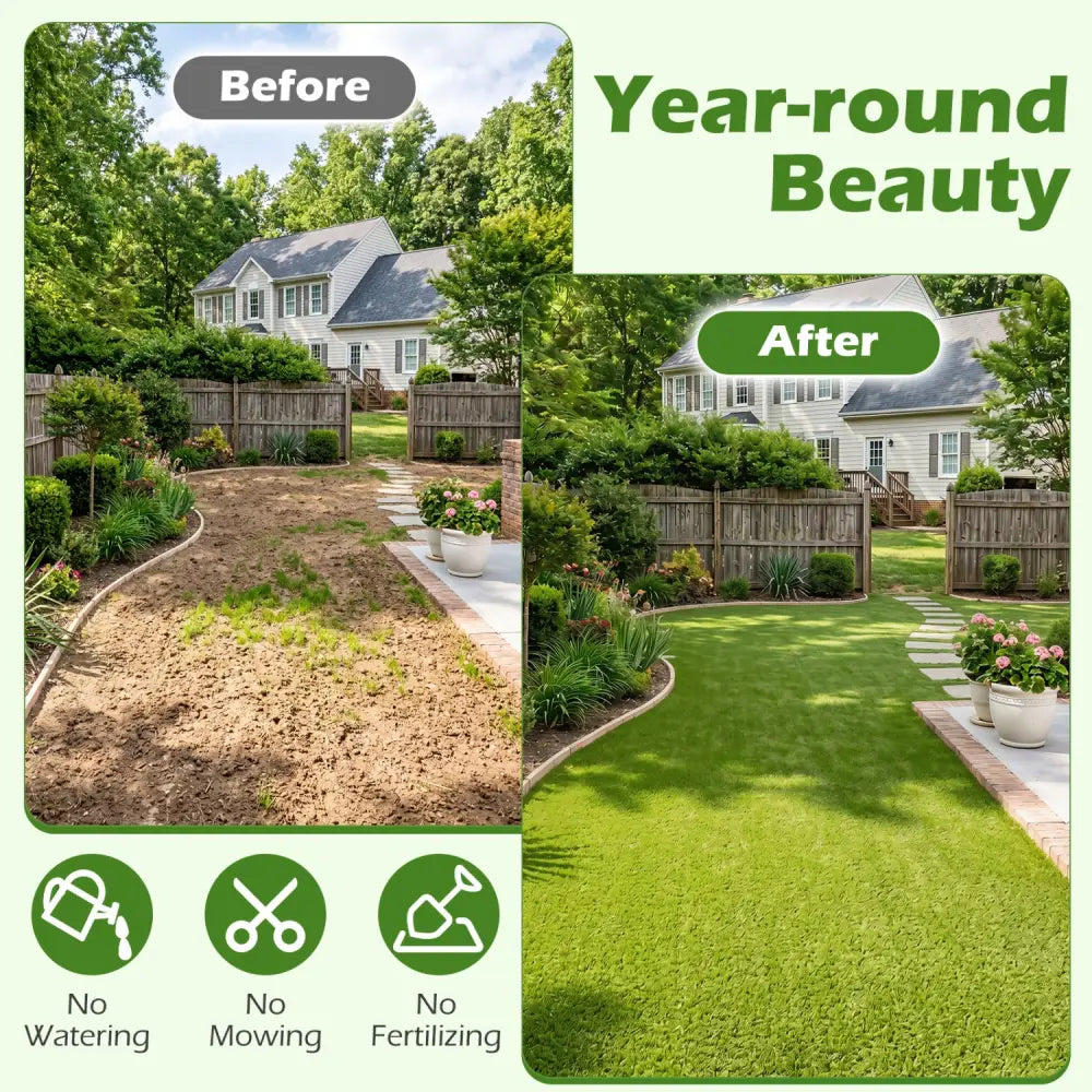 15 x 7 Feet Artificial Turf Rug with Low 0.75 inch Pile Height - Outdoor Decor