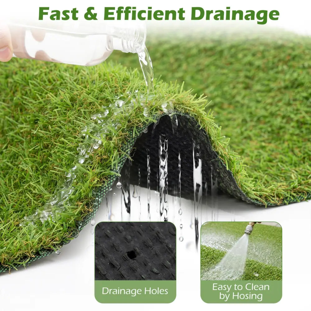 15 x 7 Feet Artificial Turf Rug with Low 0.75 inch Pile Height - Outdoor Decor