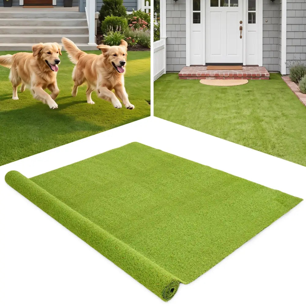 15 x 7 Feet Artificial Turf Rug with Low 0.75 inch Pile Height - Outdoor Decor