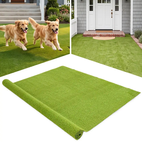 15 x 7 Feet Artificial Turf Rug with Low 0.75 inch Pile Height - Outdoor Decor