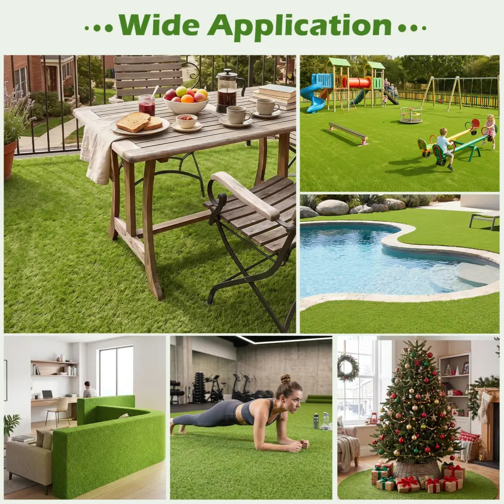 15 x 7 Feet Artificial Turf Rug with Low 0.75 inch Pile Height - Outdoor Decor