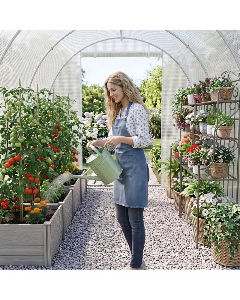 15 x 7 x 7 ft Walk-in Tunnel Greenhouse for Outdoors-White - White - Greenhouses