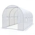 15 x 7 x 7 ft Walk-in Tunnel Greenhouse for Outdoors-White - White - Greenhouses