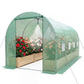 15 x 7 x 7 ft Walk-in Tunnel Greenhouse with Watering System-Green - Green - Greenhouses