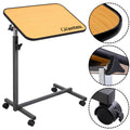 Beige Overbed Rolling Table Food Tray