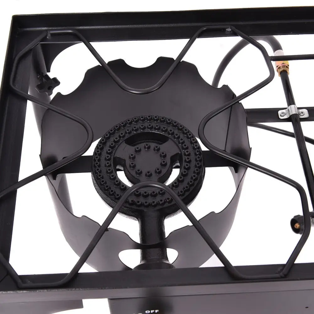 150 000 BTU Double Burner Outdoor Stove BBQ Grill - Black - Outdoor Grills
