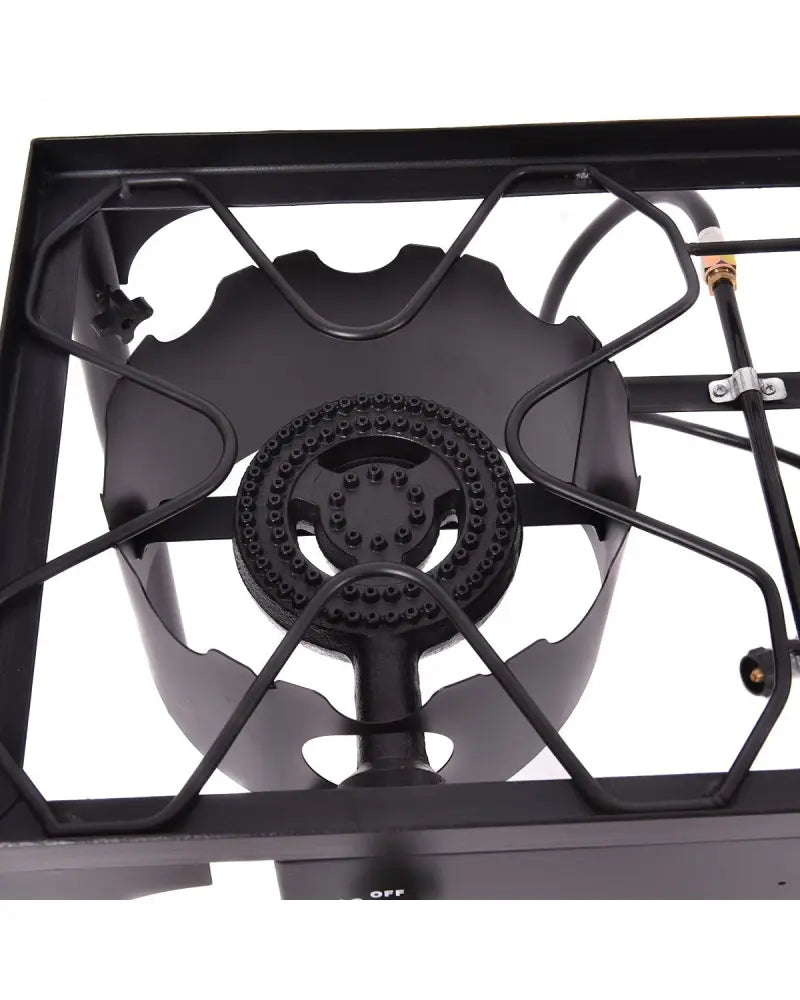 150 000 BTU Double Burner Outdoor Stove BBQ Grill - Black - Outdoor Grills