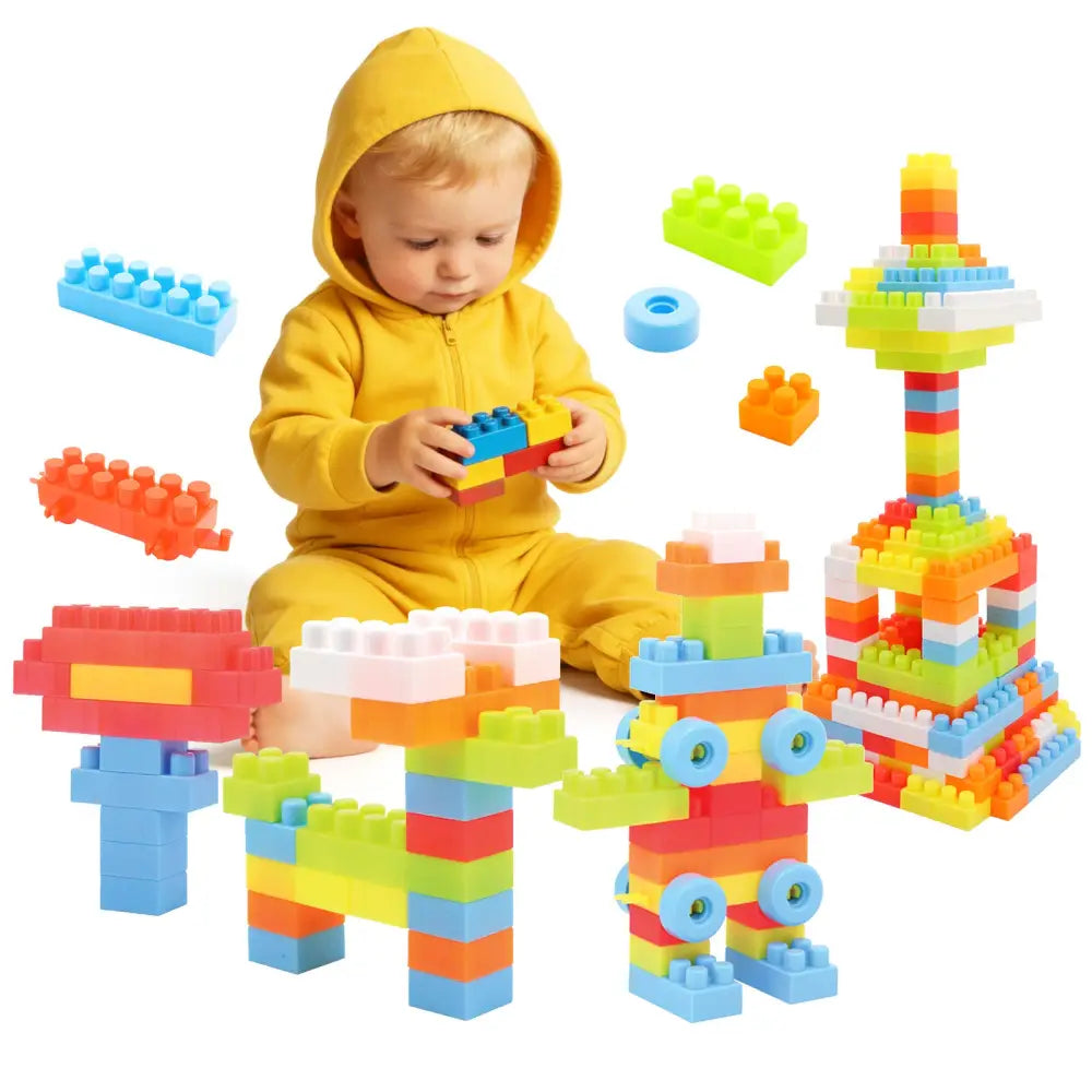 150 Pcs Toddler Building Blocks Toy STEM Montessori Early Learning Toys for 3+ year old - Learning Toys