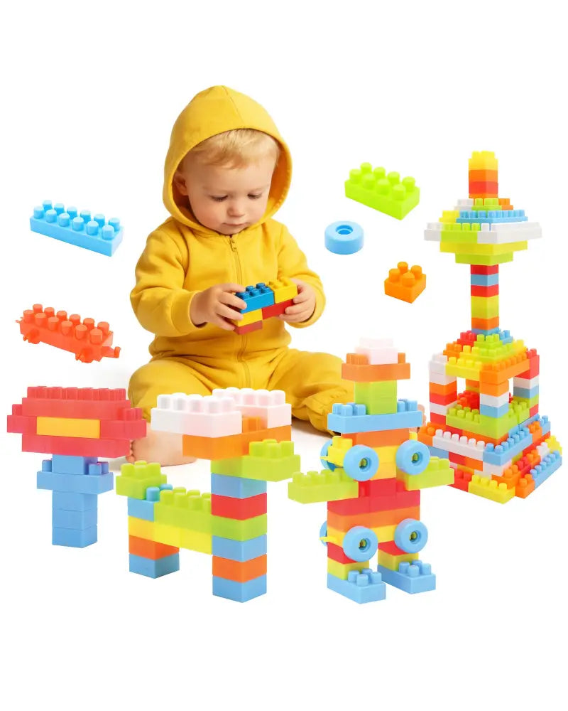 150 Pcs Toddler Building Blocks Toy STEM Montessori Early Learning Toys for 3+ year old - Learning Toys