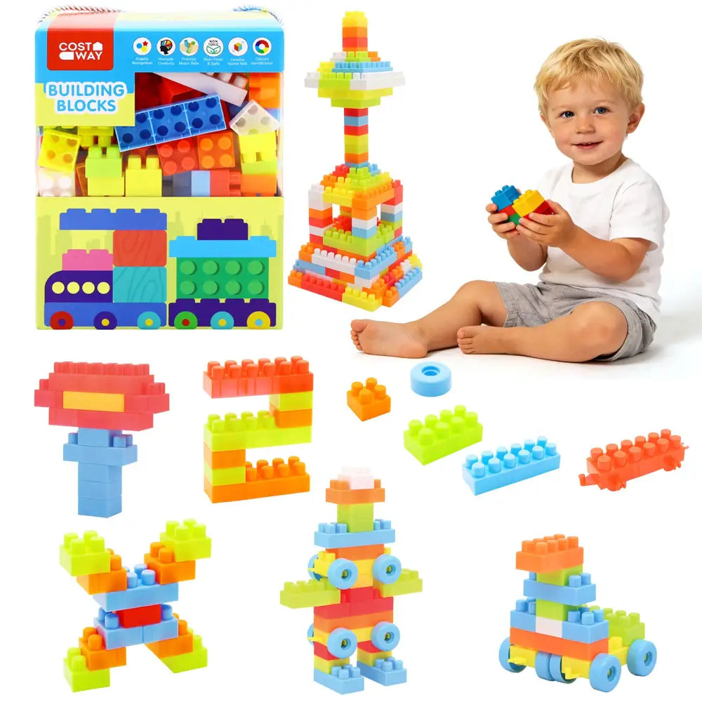 150 Pcs Toddler Building Blocks Toy STEM Montessori Early Learning Toys for 3+ year old - Learning Toys
