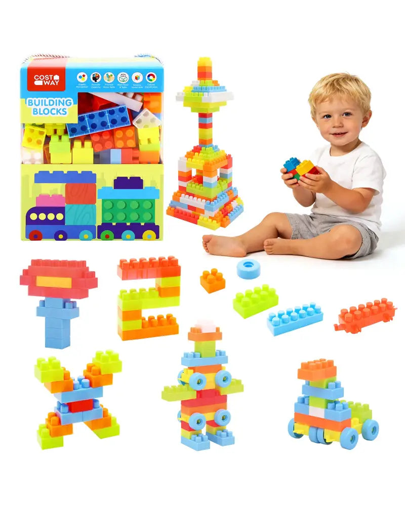 150 Pcs Toddler Building Blocks Toy STEM Montessori Early Learning Toys for 3+ year old - Learning Toys