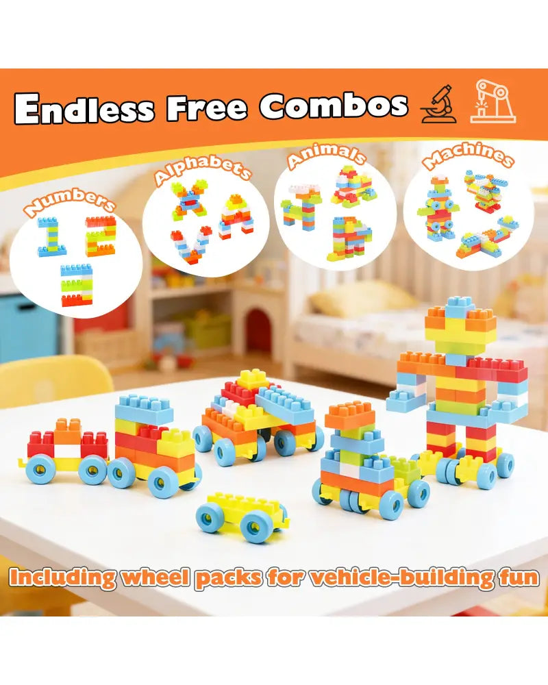 150 Pcs Toddler Building Blocks Toy STEM Montessori Early Learning Toys for 3+ year old - Learning Toys