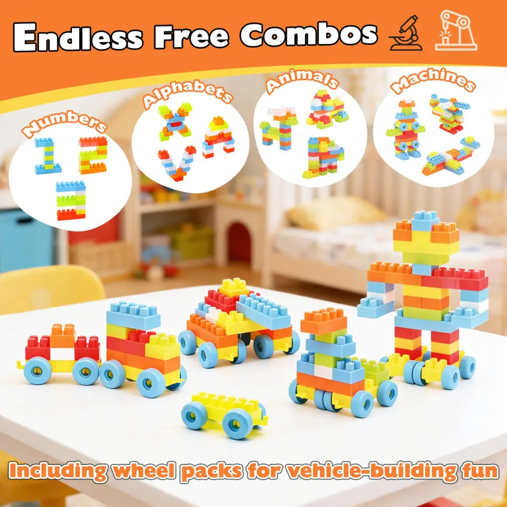 150 Pcs Toddler Building Blocks Toy STEM Montessori Early Learning Toys for 3+ year old - Learning Toys