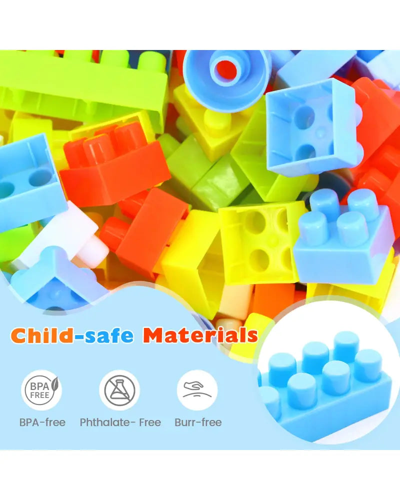 150 Pcs Toddler Building Blocks Toy STEM Montessori Early Learning Toys for 3+ year old - Learning Toys