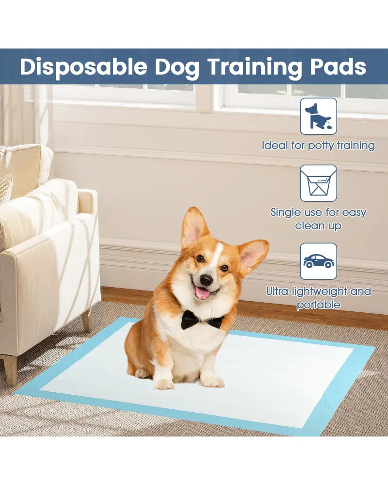 150 Pieces 24 x 36 Inch Pet Wee Pee Piddle Pad-S - Light Blue - Dog Supplies