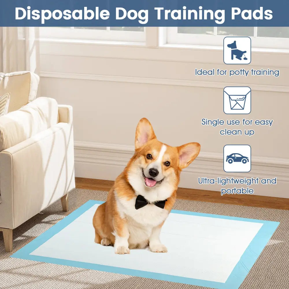 150 Pieces 24 x 36 Inch Pet Wee Pee Piddle Pad-S - Light Blue - Dog Supplies