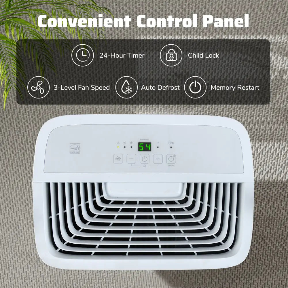 150 Pints Dehumidifier with 24H Timer and LED Display-White - White - Dehumidifiers