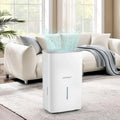 150 Pints Dehumidifier with 24H Timer and LED Display-White Costway