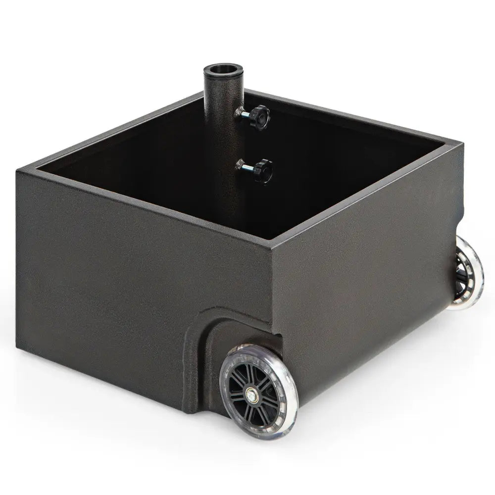 150 Pounds Patio Umbrella Base Stand Wheels Planter Outdoor-Black - Black - Outdoor Umbrella Bases