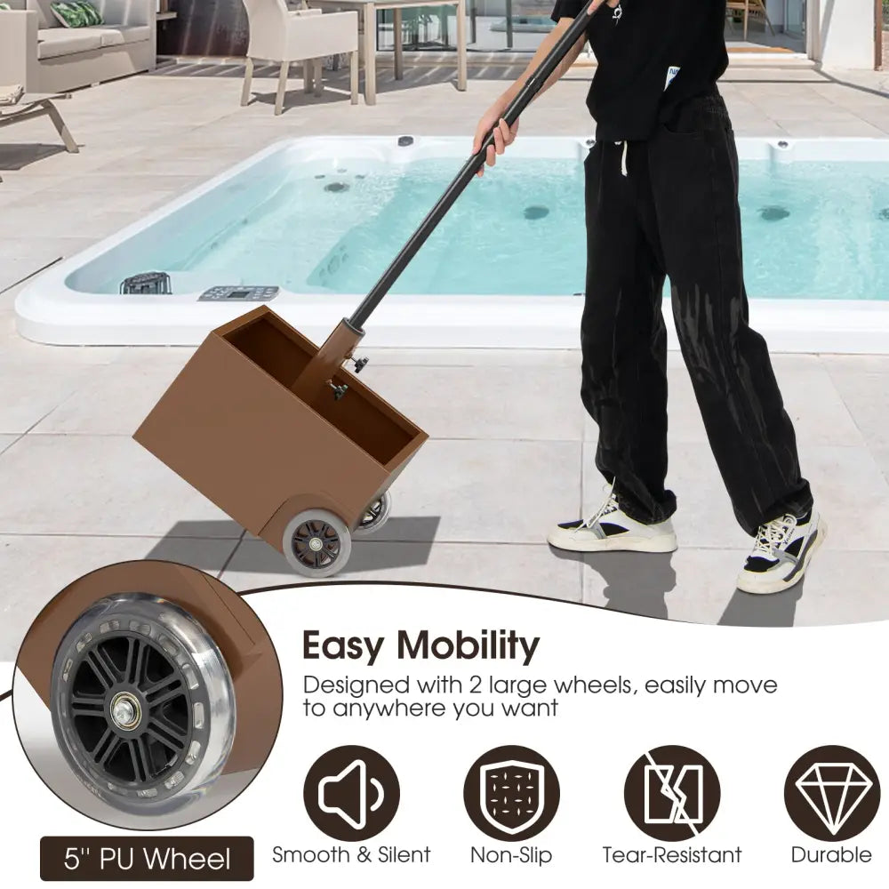 150 Pounds Patio Umbrella Base Stand Wheels Planter Outdoor-Coffee - Coffee - Outdoor Umbrella Bases