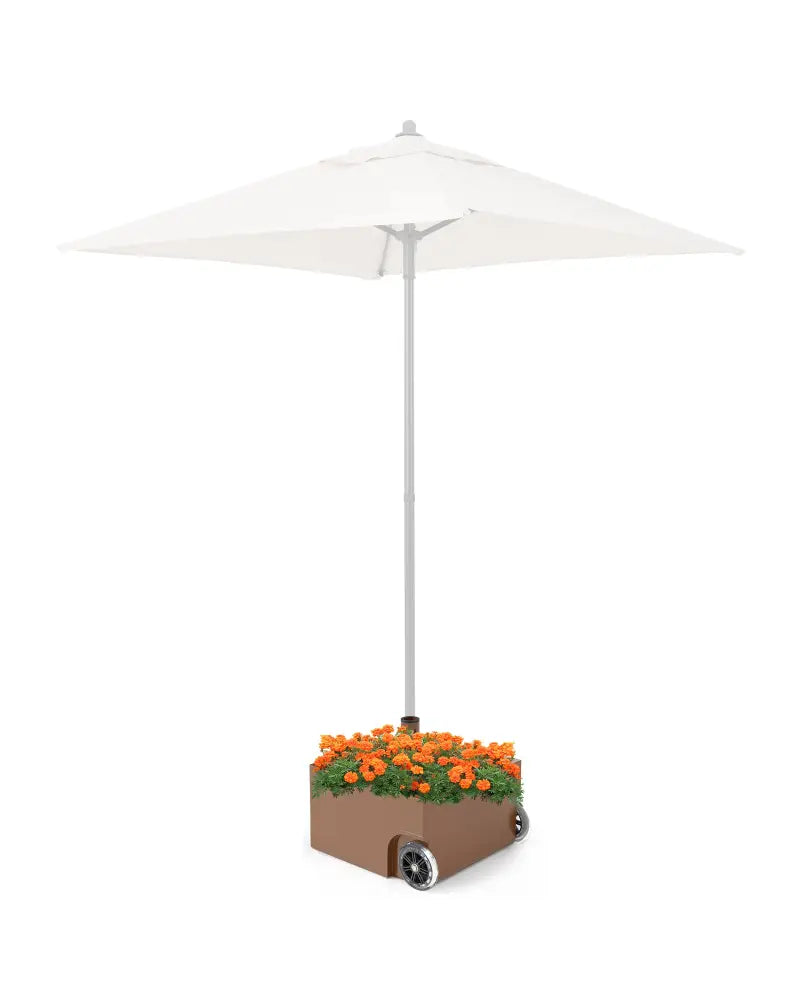 150 Pounds Patio Umbrella Base Stand Wheels Planter Outdoor-Coffee - Coffee - Outdoor Umbrella Bases