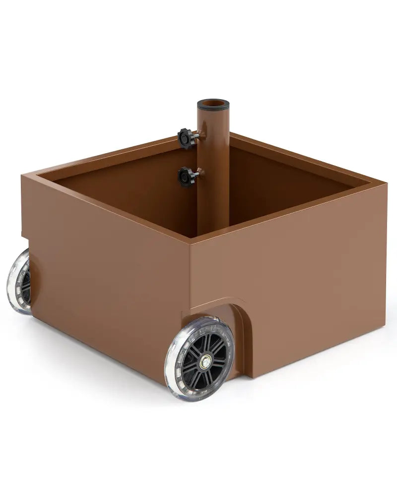 150 Pounds Patio Umbrella Base Stand Wheels Planter Outdoor-Coffee - Coffee - Outdoor Umbrella Bases