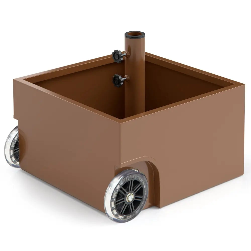 150 Pounds Patio Umbrella Base Stand Wheels Planter Outdoor-Coffee - Coffee - Outdoor Umbrella Bases