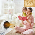 1500 W 2 in 1 Mini Portable Space Ceramic Heater Cooling Fan with Overheat Protection - White - Oasis Home Essentials