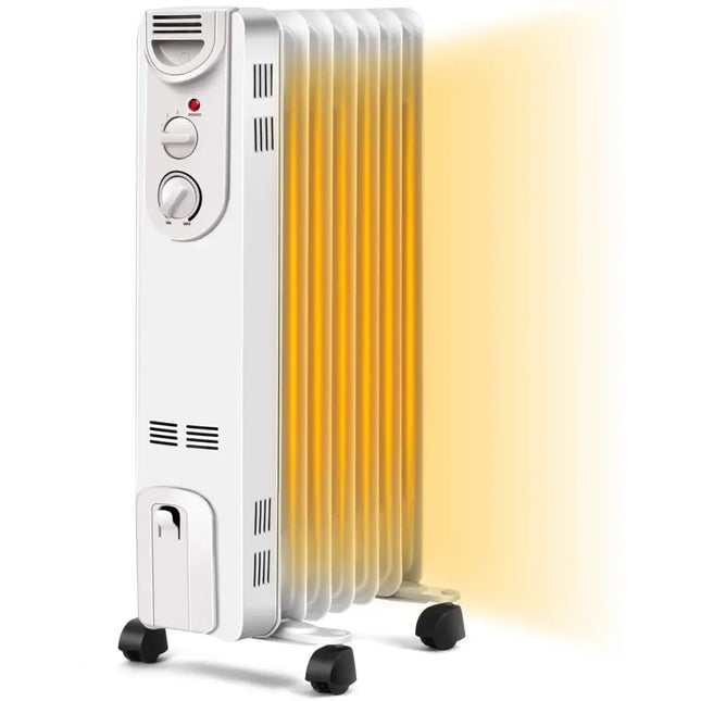 1500 W Electric Portable Oil Filled Radiator Space Heater with 3 Heat Settings - Space Heaters