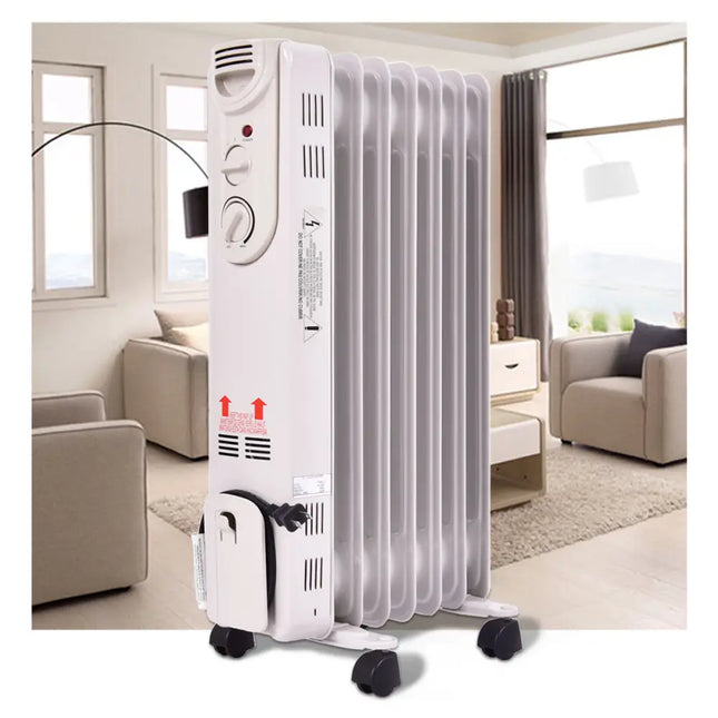 1500 W Electric Portable Oil Filled Radiator Space Heater with 3 Heat Settings - Space Heaters