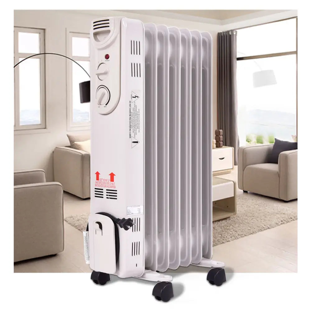1500 W Electric Portable Oil Filled Radiator Space Heater with 3 Heat Settings - Space Heaters