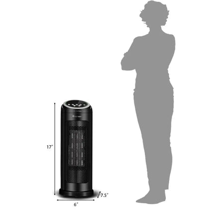 1500 W LED Portable Oscillating PTC Ceramic Space Heater - Black - Space Heaters