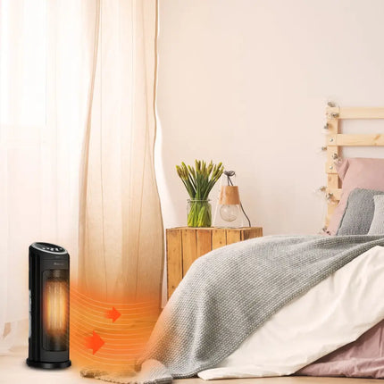 1500 W LED Portable Oscillating PTC Ceramic Space Heater - Black - Space Heaters