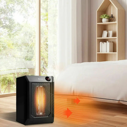 1500 W Remote Control Portable Electric Digital Quartz Space Heater - Black - Space Heaters