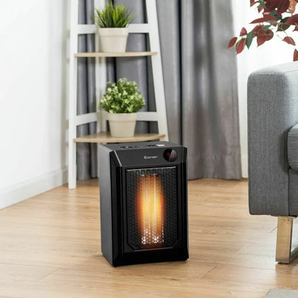 1500 W Remote Control Portable Electric Digital Quartz Space Heater - Black - Space Heaters
