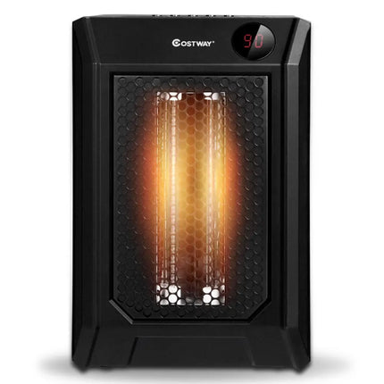 1500 W Remote Control Portable Electric Digital Quartz Space Heater - Black - Space Heaters