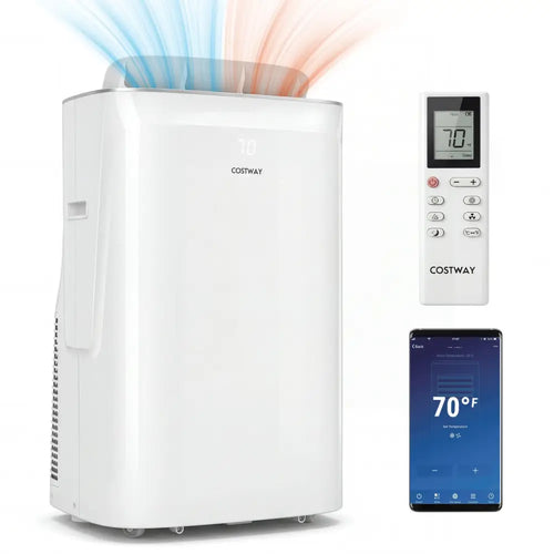 15000 BTU Inverter Portable Air Conditioner Smart Wifi Enabled Cooling and Heating Unit-White - White - Portable Air