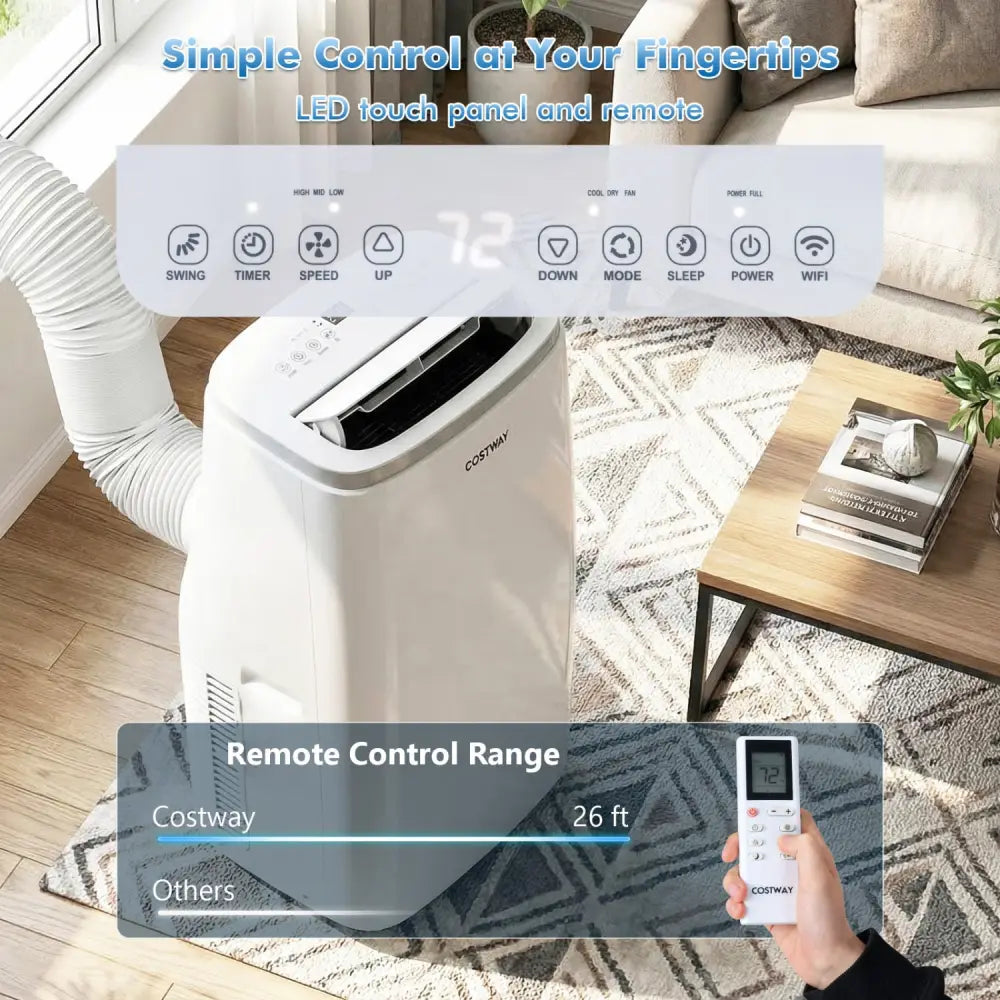 15000 BTU Portable Air Conditioner with APP Control and Fan-White - White - Portable Air Conditioners