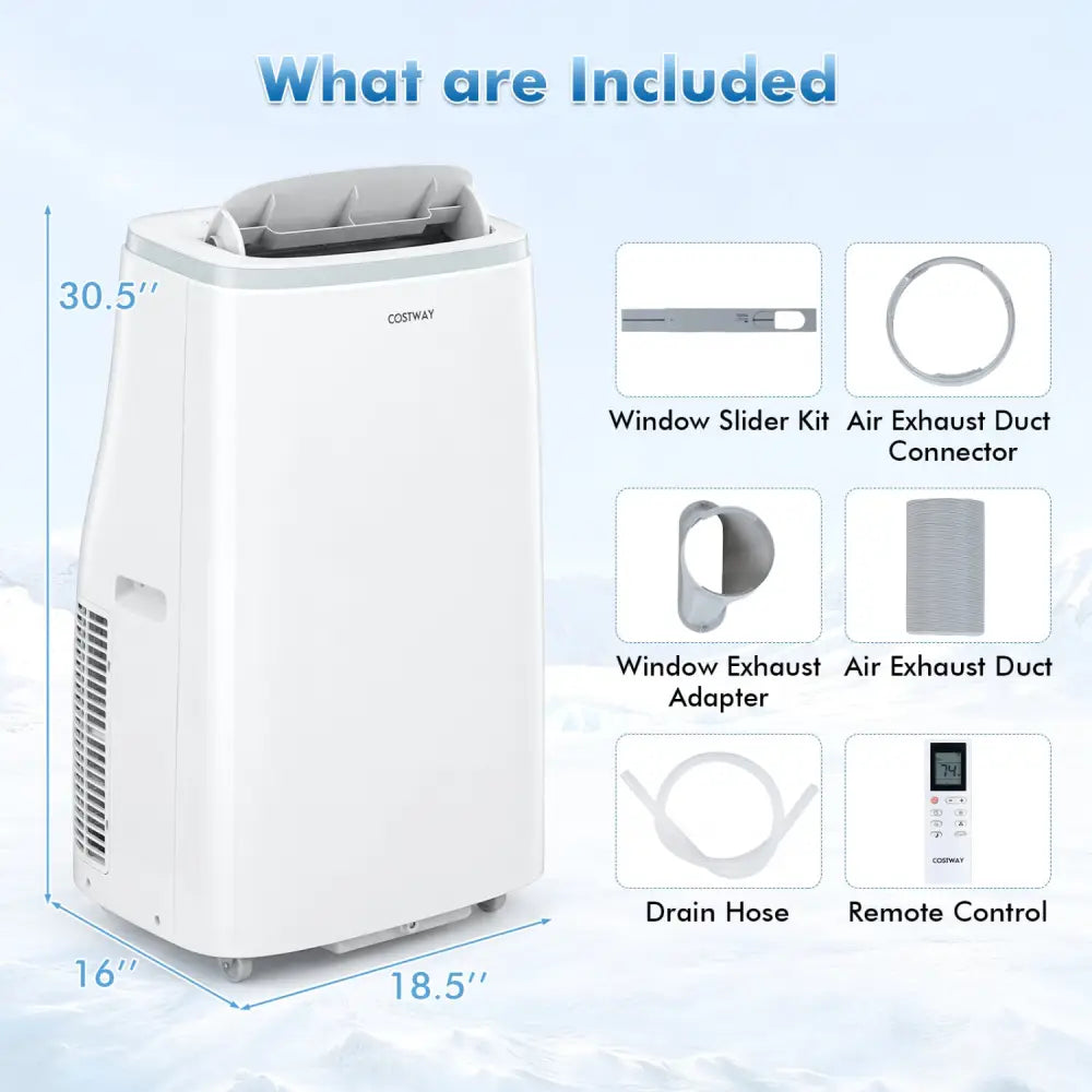15000 BTU Portable Air Conditioner with APP Control and Fan-White - White - Portable Air Conditioners