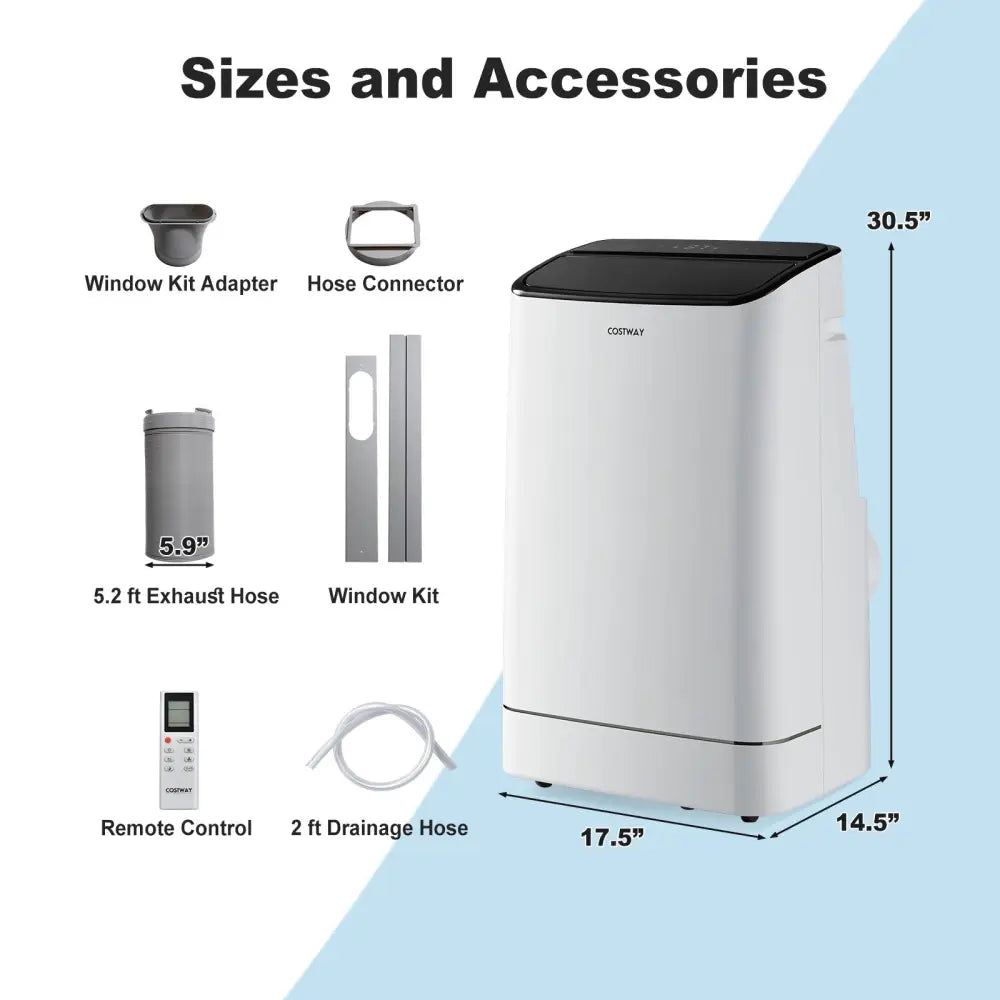 15000 BTU Portable Air Conditioner with APP Control and Heat - White - Portable Air Conditioners