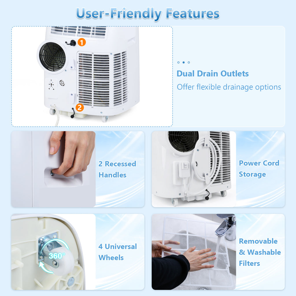15000 BTU Portable Air Conditioner with APP Control and Fan-White