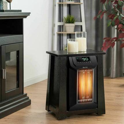 1500W 12H Timer Caster Portable Electric Space Heater - Black - Space Heaters