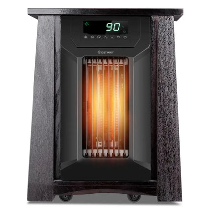 1500W 12H Timer Caster Portable Electric Space Heater - Black - Space Heaters